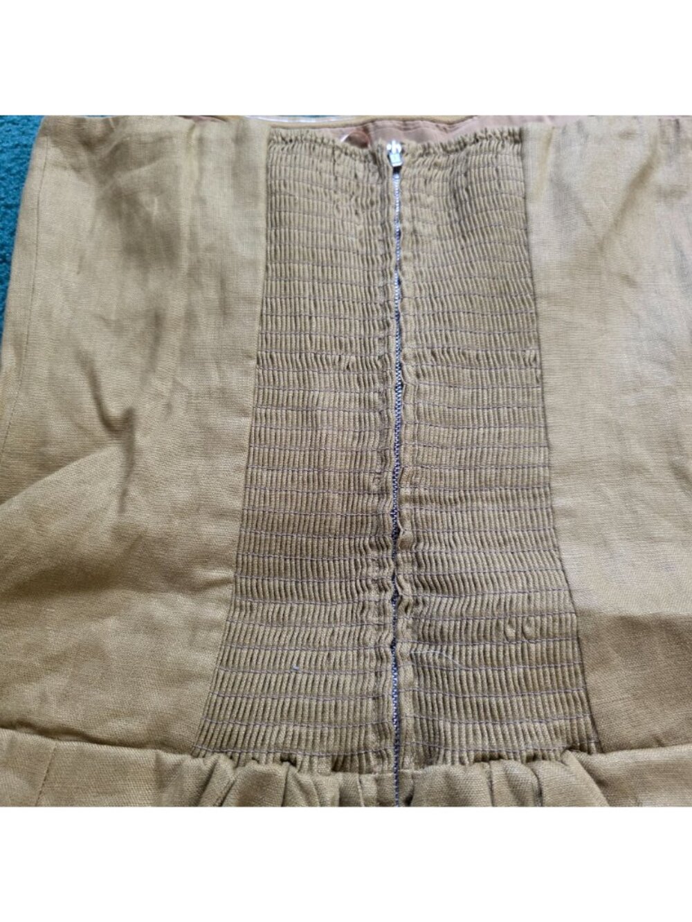 Reformation Isabeli Linen Strapless Mini Dress Sz 10 Ginger Sustainable NWT - Picture 11 of 13